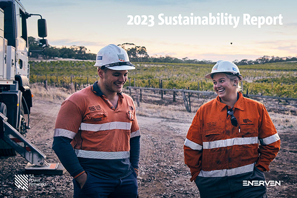 SA Power Networks 2023 Sustainability Report front page thumbnail.
