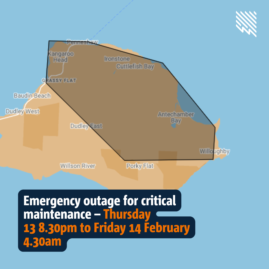 Kangaroo Island Emergency outage for critical maintenance - map