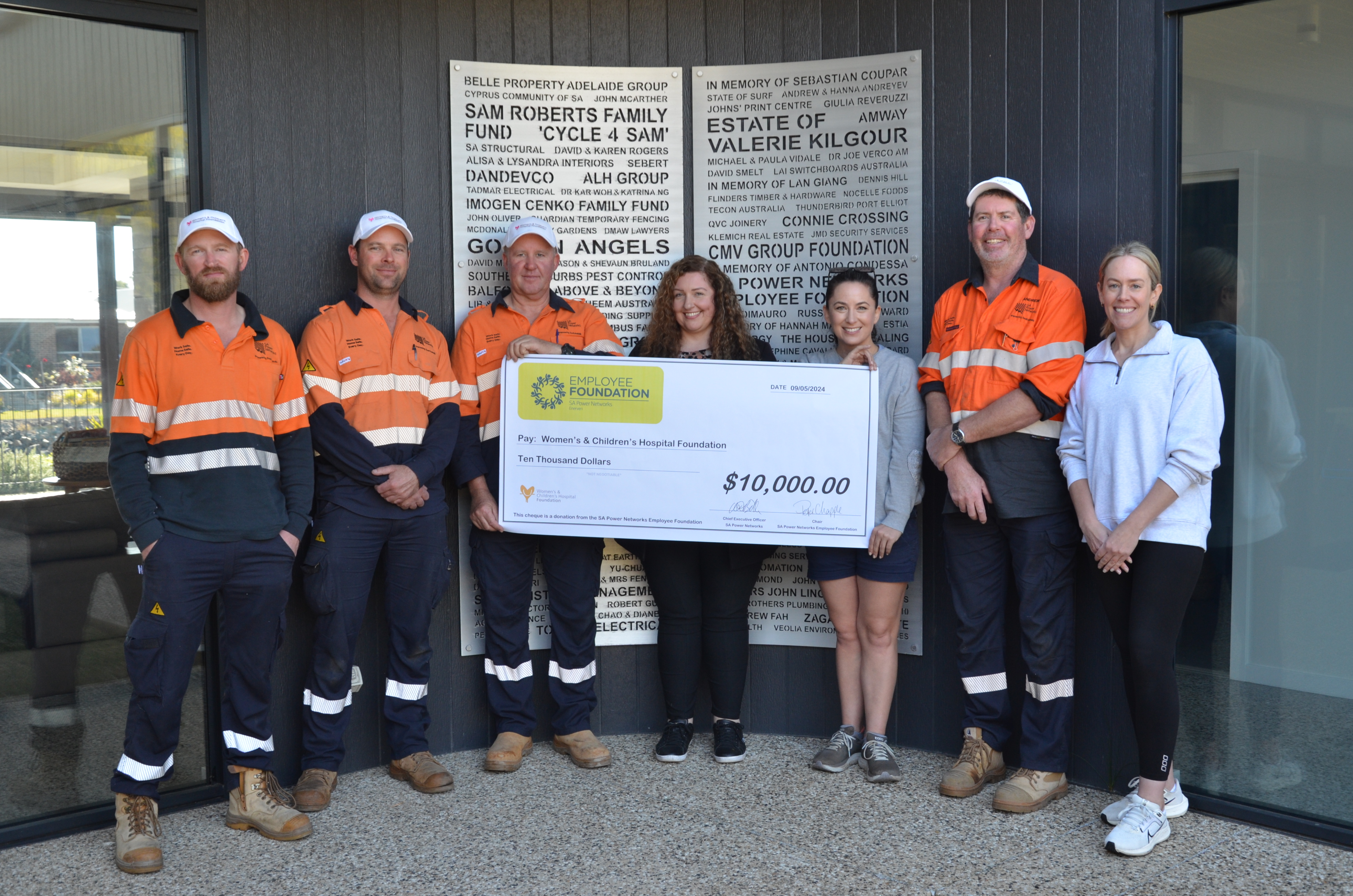 Employee Foundation - Women's & Children's Hospital Foundation cheque presentation